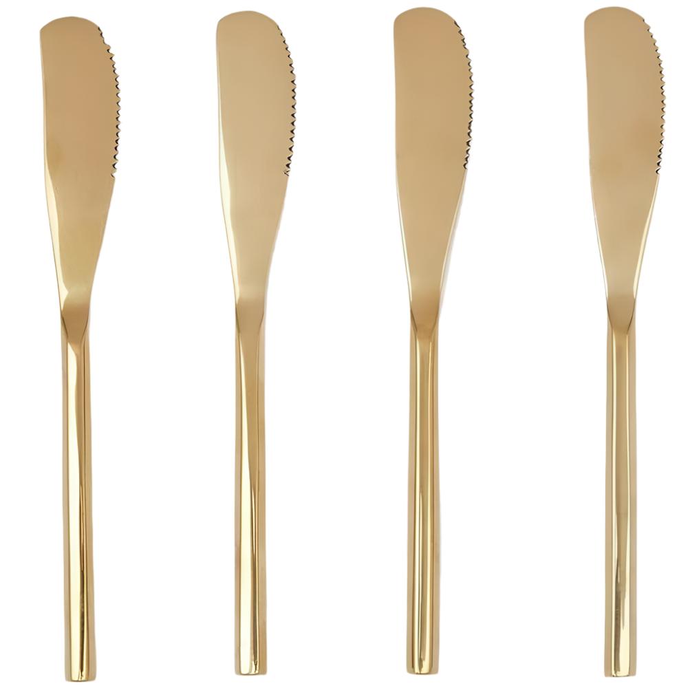 Blue Pheasant Gwen Polished Gold Cheese Spreaders - Set of 4 Decor blue-pheasant-gwen-polished-gold-flatware-set-spreaders