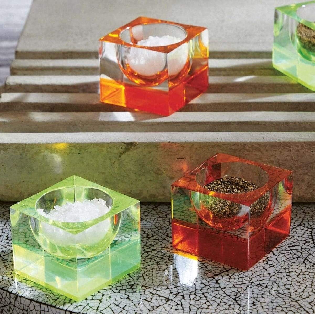 Blue Pheasant Jette Clear/Tangerine Pinch Bowls Pillow & Decor