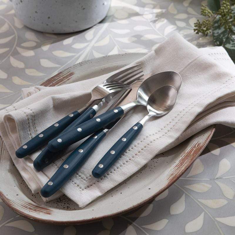 Blue Pheasant Jones Navy Flatware Set - 5 Piece Set Pillow & Decor blue-pheasant-FLTJONES-BLU