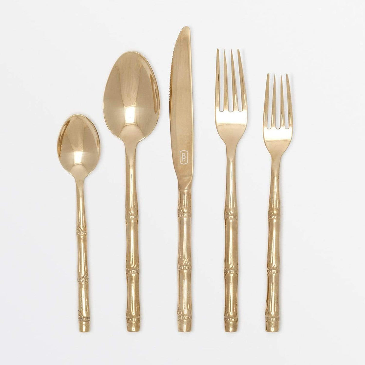 Blue Pheasant Liliana Polished Silverware (5 Piece Set) - Gold Decor Blue-Pheasant-Liliana-Silverware-Gold