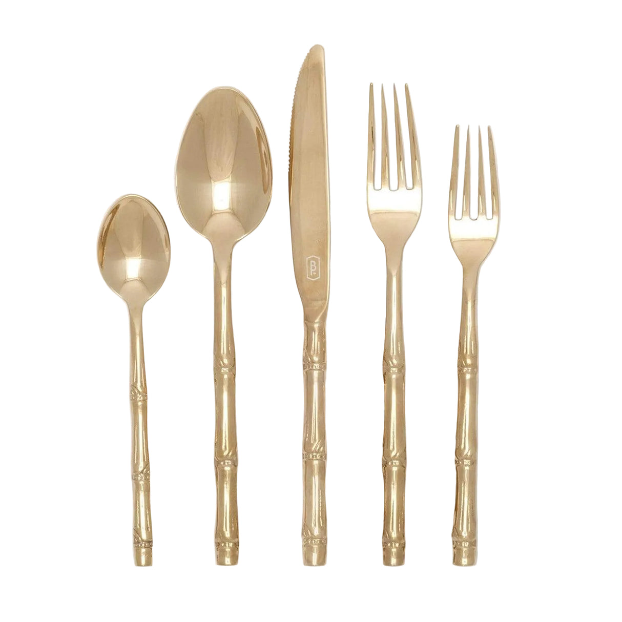 Blue Pheasant Liliana Polished Silverware (5 Piece Set) - Gold Decor Blue-Pheasant-Liliana-Silverware-Gold