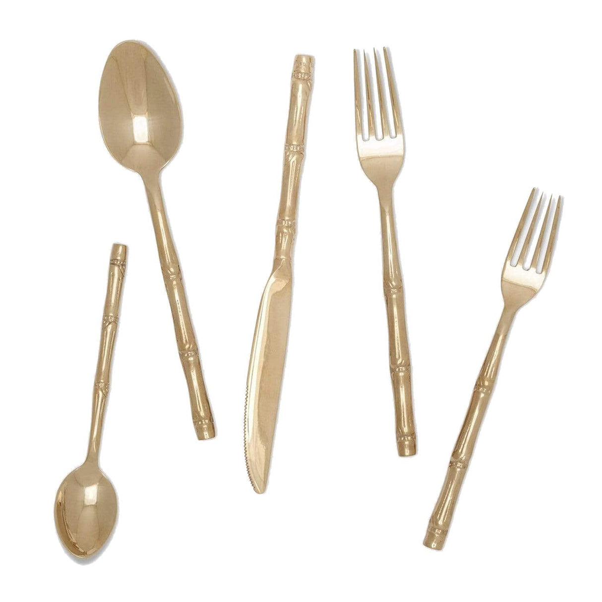 Blue Pheasant Liliana Polished Silverware (5 Piece Set) - Gold Decor Blue-Pheasant-Liliana-Silverware-Gold