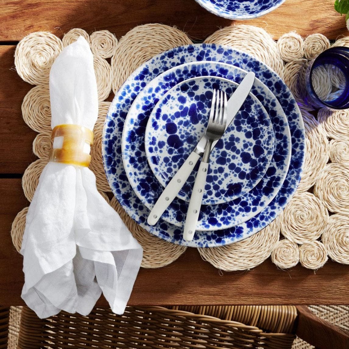 Blue Pheasant Luna Napkin Rings (Set of 4) Pillow & Decor