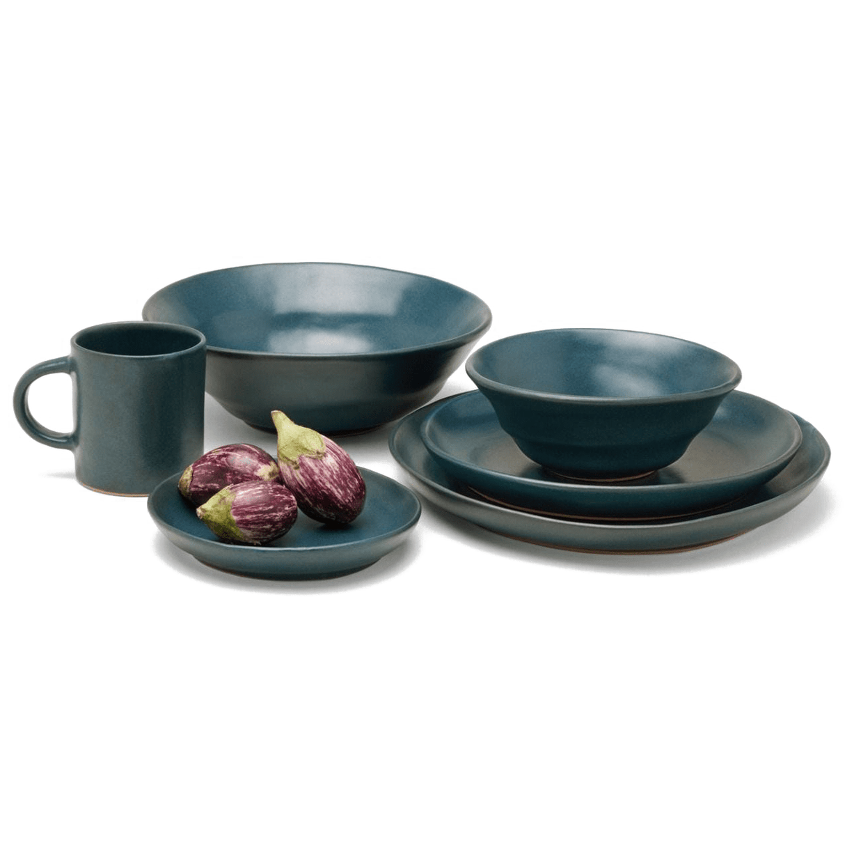 Blue Pheasant Marcus Dinnerware (Pack of 4) - Midnight Teal Pillow & Decor