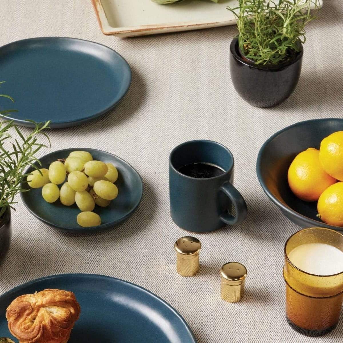 Blue Pheasant Marcus Dinnerware (Pack of 4) - Midnight Teal Pillow & Decor