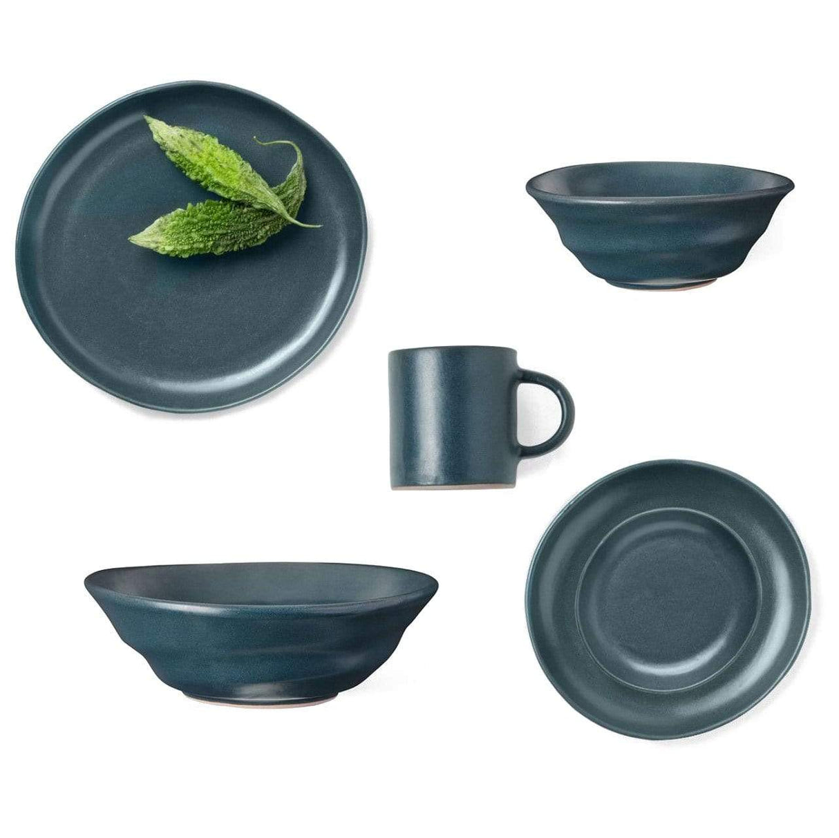 Blue Pheasant Marcus Midnight Teal Dinnerware (Pack of 4) Pillow & Decor