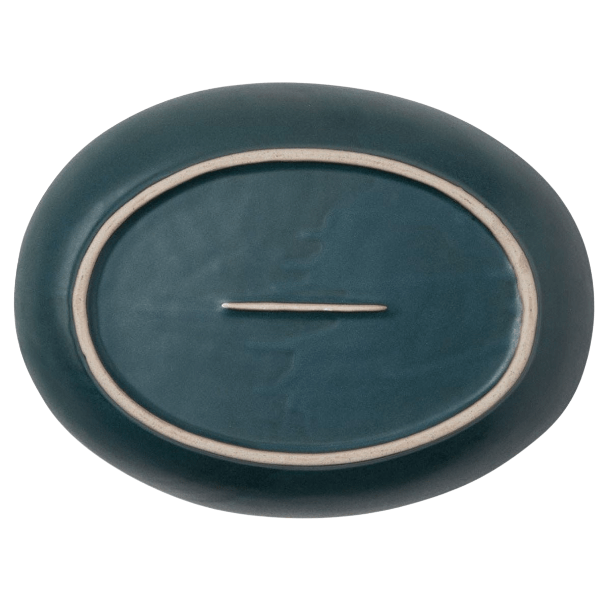 Blue Pheasant Marcus Oval Serving Platter (Pack of 2) - Midnight Teal Pillow & Decor