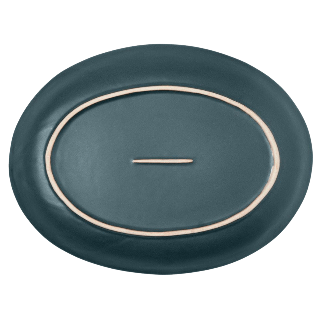 Blue Pheasant Marcus Oval Serving Platter (Pack of 2) - Midnight Teal Pillow & Decor