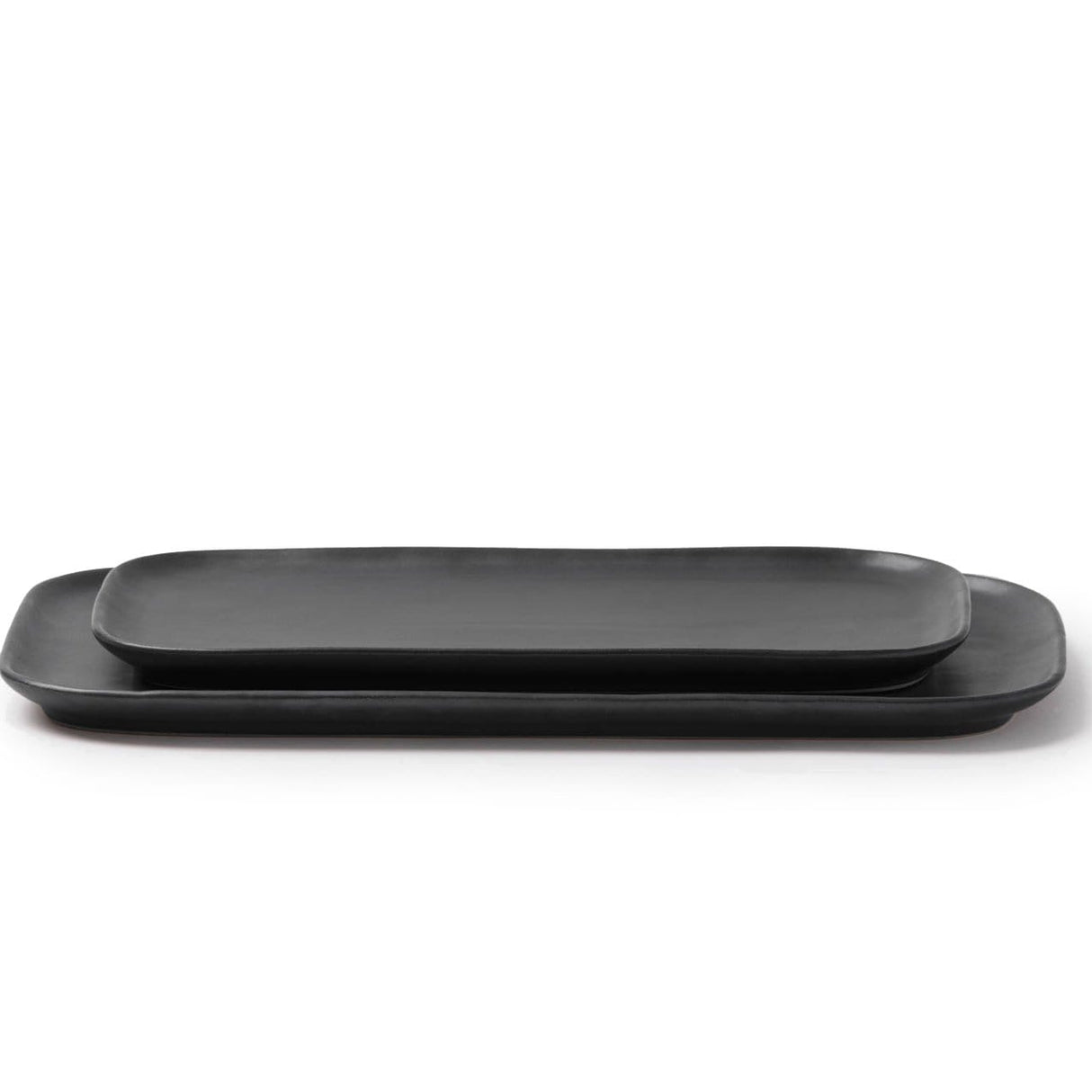 Blue Pheasant Marcus Rectangular Serving Platter (Set of 2) - Black Glaze Decor blue-pheasant-SERMARCU-BLK-RSP