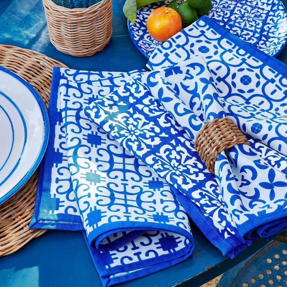 Blue Pheasant Mark D. Sikes Hampton Napkin Rings (Set of 4) Decor blue-pheasant-hampton-napkin-rings-honey