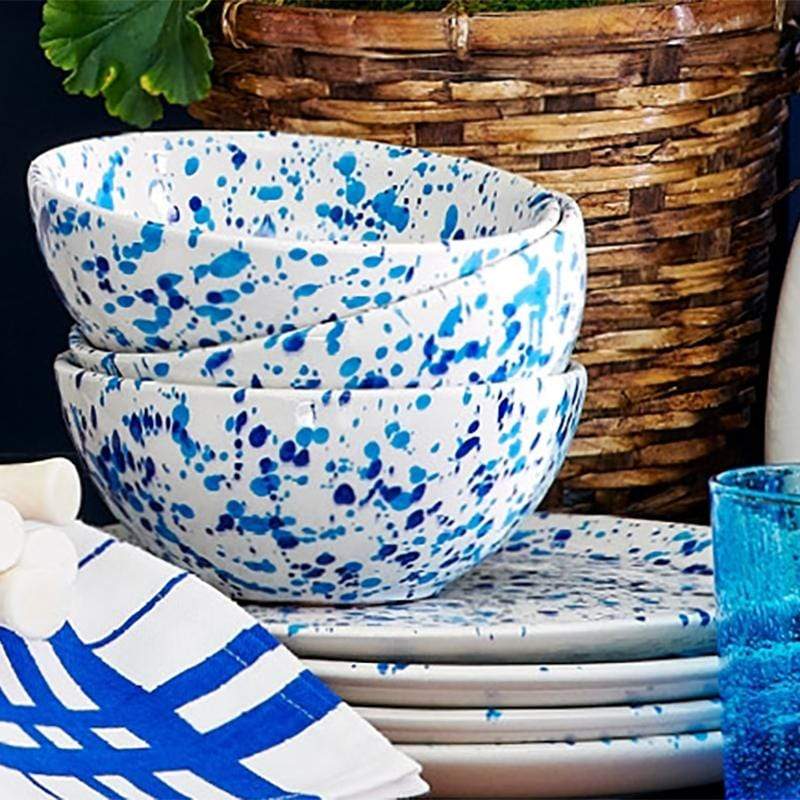 Blue Pheasant Mark D. Sikes Sconset Dinnerware Set - Mixed Blue Spongeware Decor