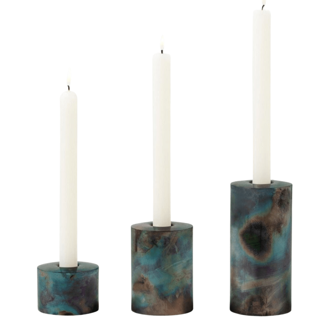 Blue Pheasant Spencer Candle Holders (Set of 3) Pillow & Decor blue-pheasant-BP003380