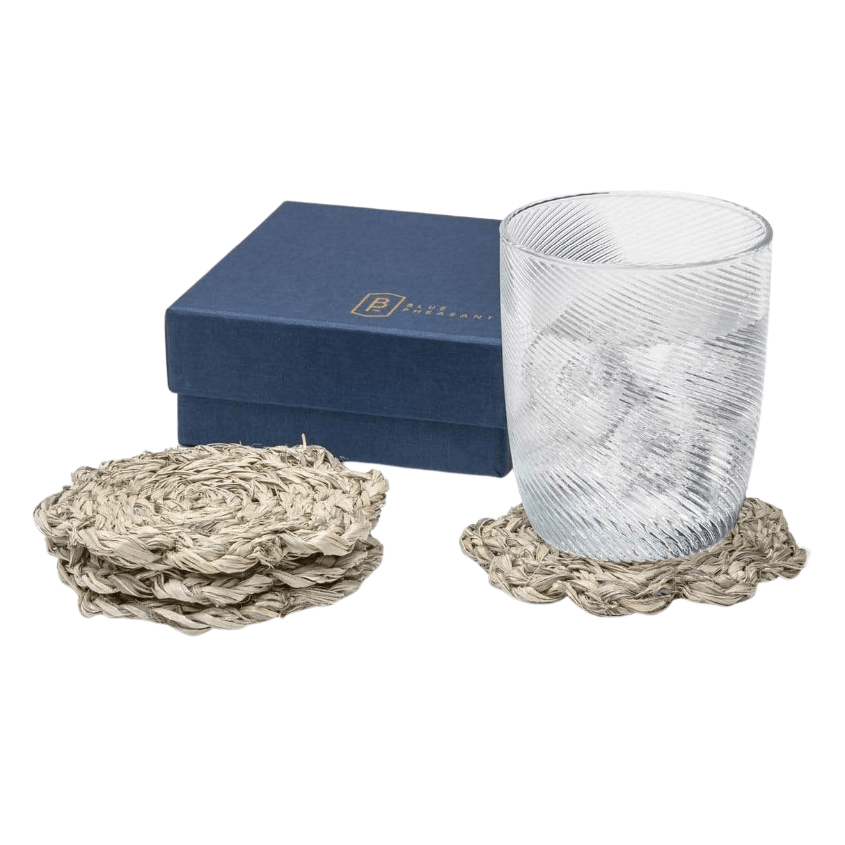 Blue Pheasant Vera Coaster Set Decor blue-pheasant-vera-coasters-mixed-gray