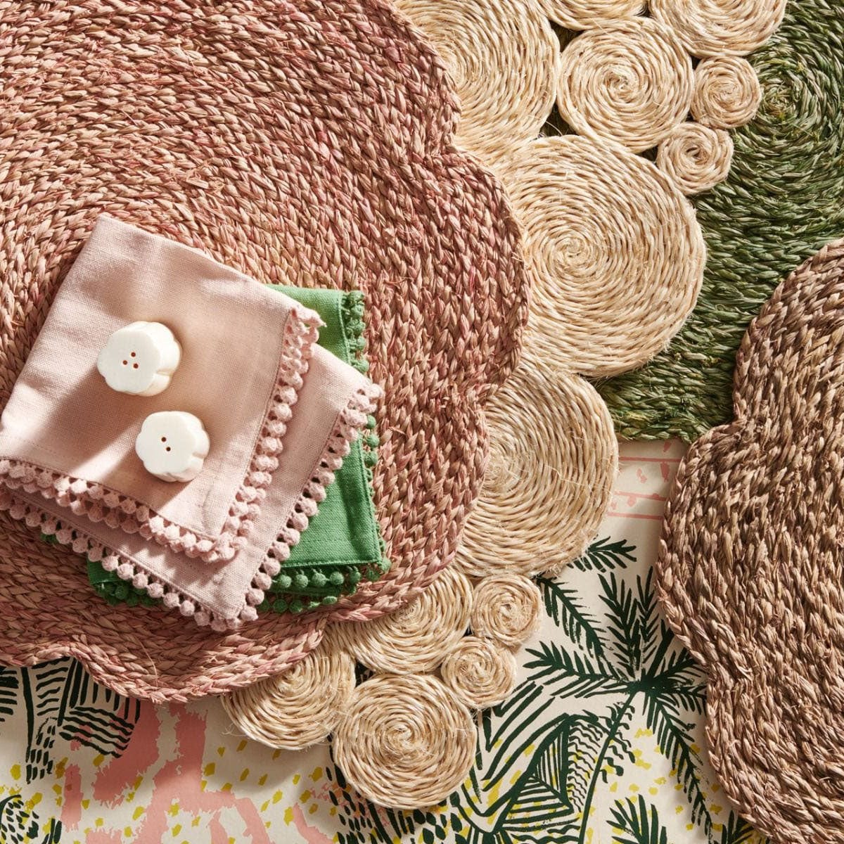 Blue Pheasant Vera Flower Placemats (Pack of 4) Pillow & Decor