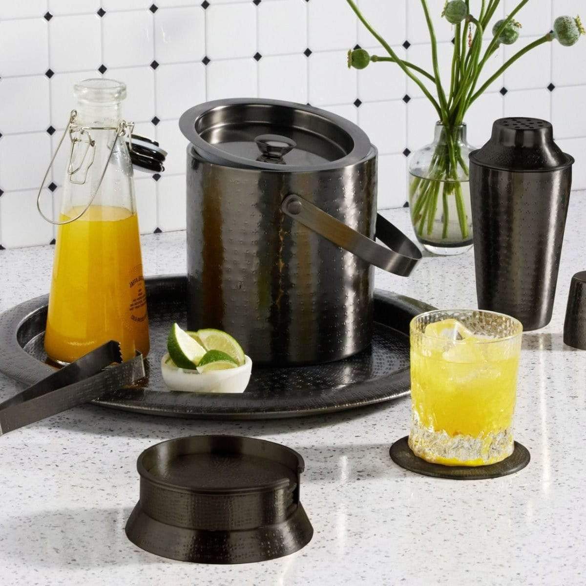 Blue Pheasant Winsford Ice Bucket - Black Nickel Pillow & Decor blue-pheasant-BP003369