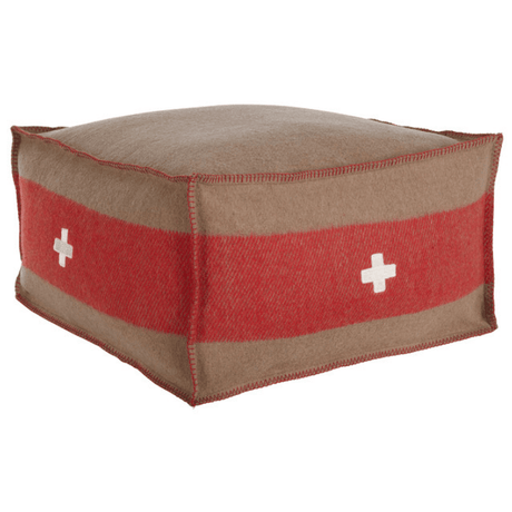 BoBo Intriguing Objects Swiss Army Pouf - Brown/Red Pillow & Decor bobo-BI-2540Brown