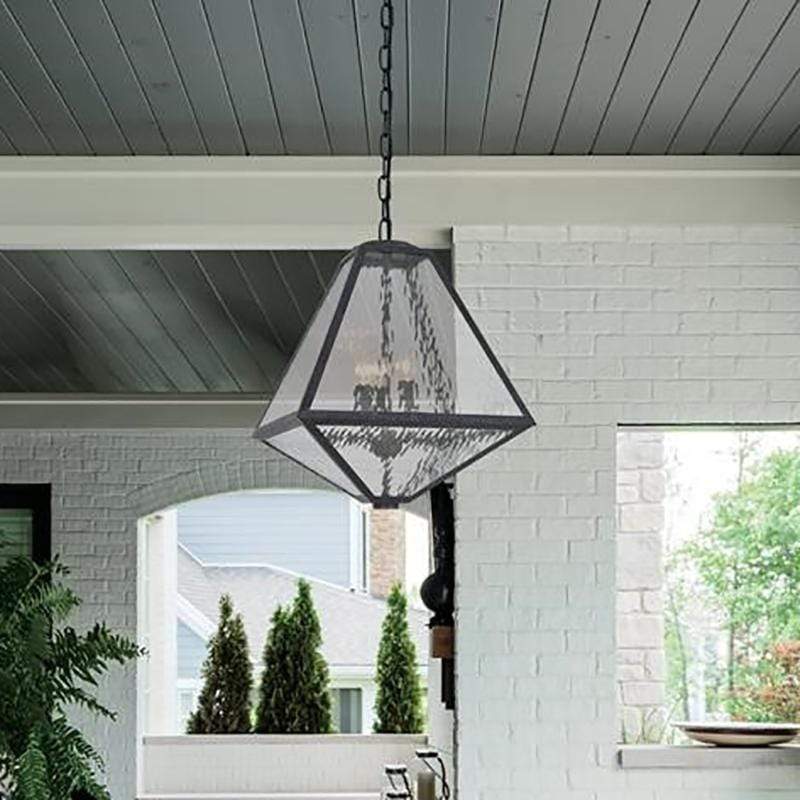 Brian Patrick Flynn For Crystorama Glacier 3 Light Black Charcoal Outdoor Chandelier Lighting crystorama-GLA-9705-WT-BC 00633779036484