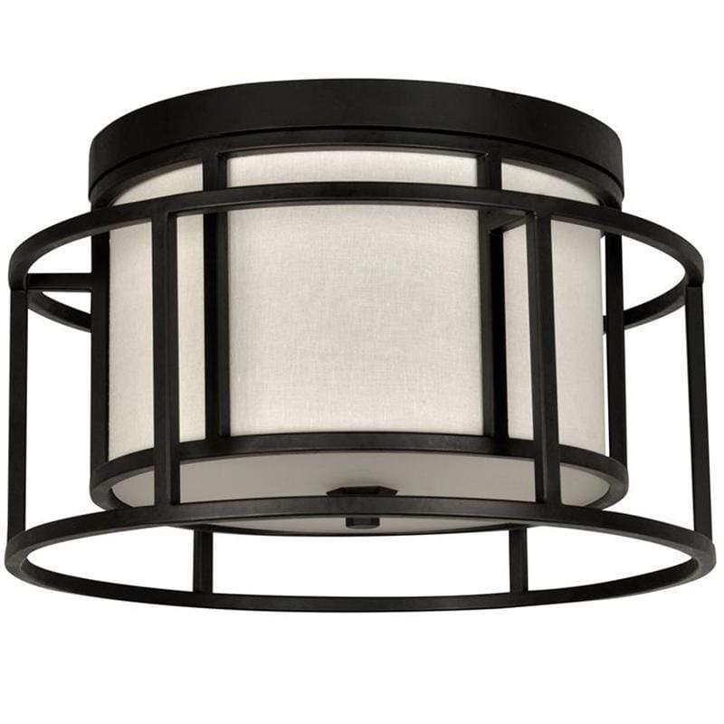 Brian Patrick Flynn for Crystorama Hulton 2 Light Matte Black Hulton Ceiling Mount Lighting crystorama-9590-MK