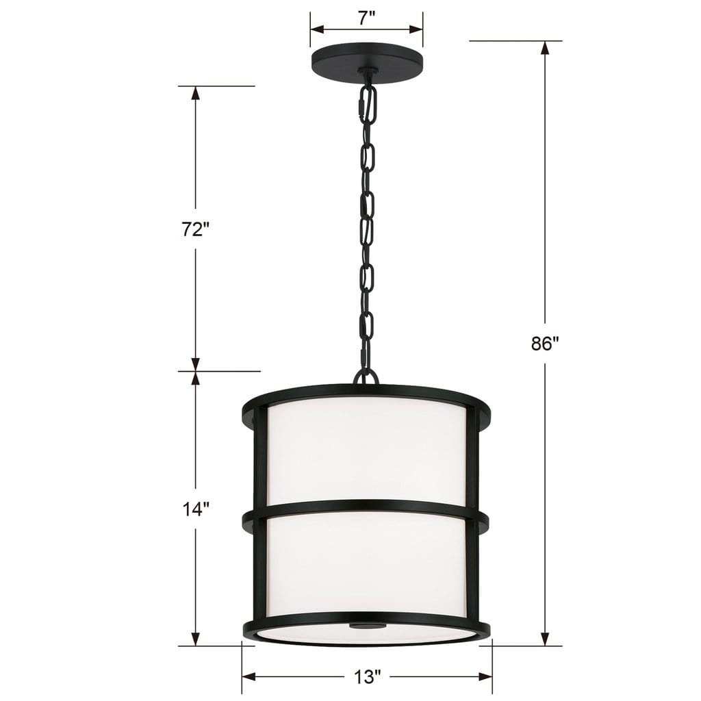 Brian Patrick Flynn for Crystorama Hulton 3 Light Pendant Lighting crystorama-593-MK
