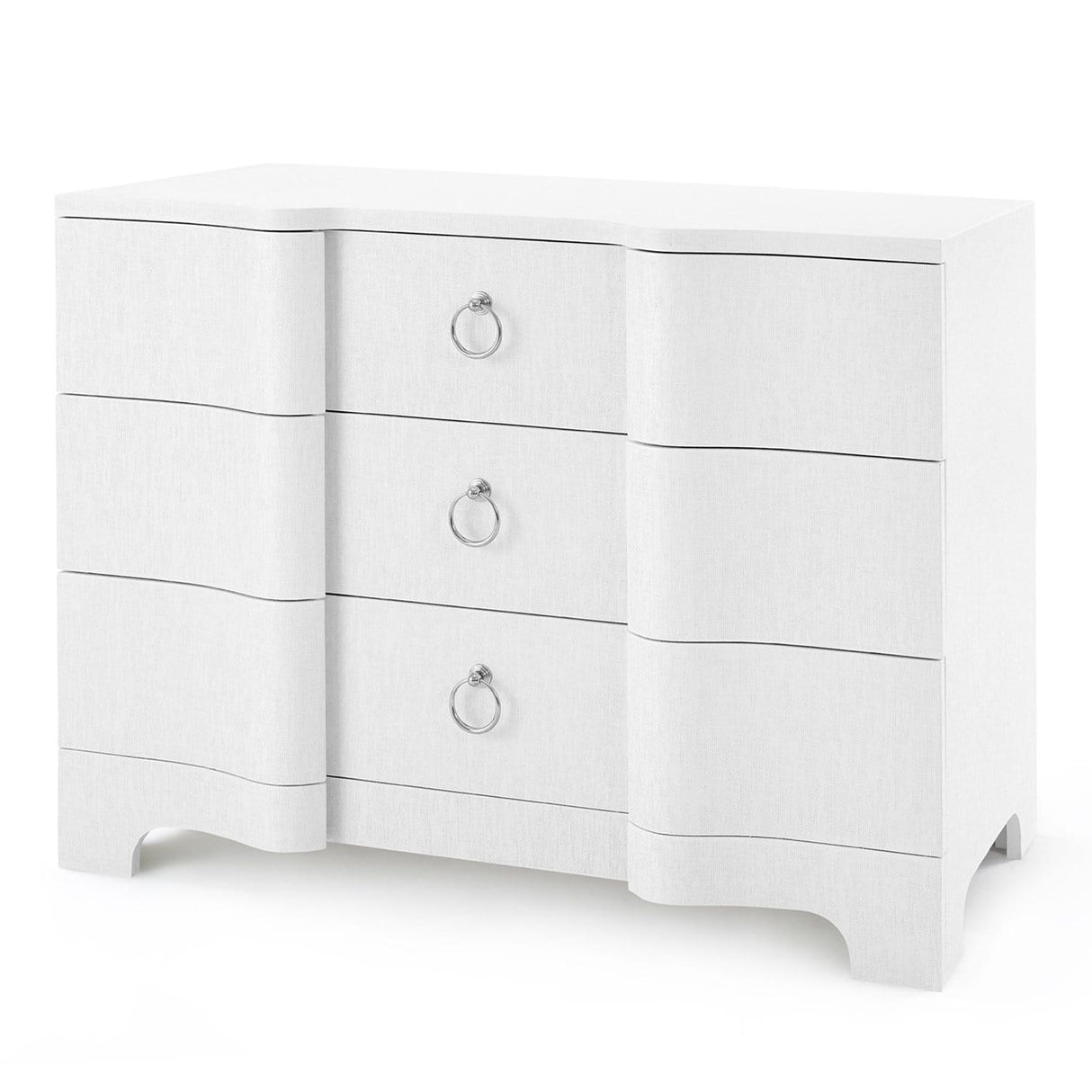 Villa & House Bardot Large 3 Drawer Dresser - White-Gold Furniture villa-house-BDT-225-59-Gold