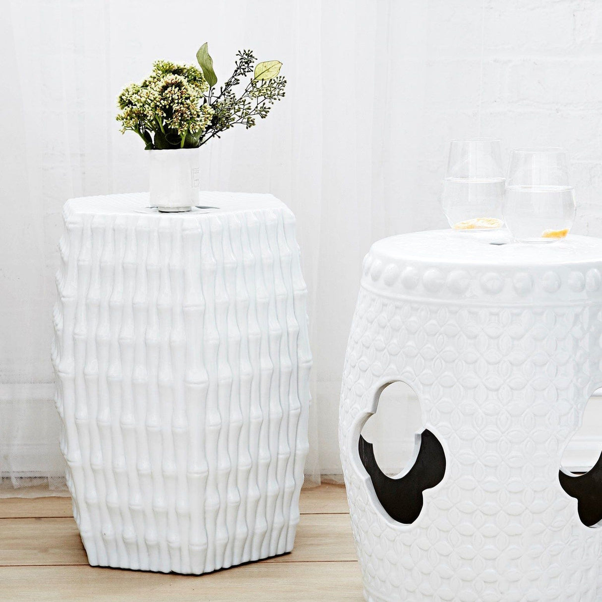 Villa & House Burma Stool - White Furniture villa-house-BUR-500-109