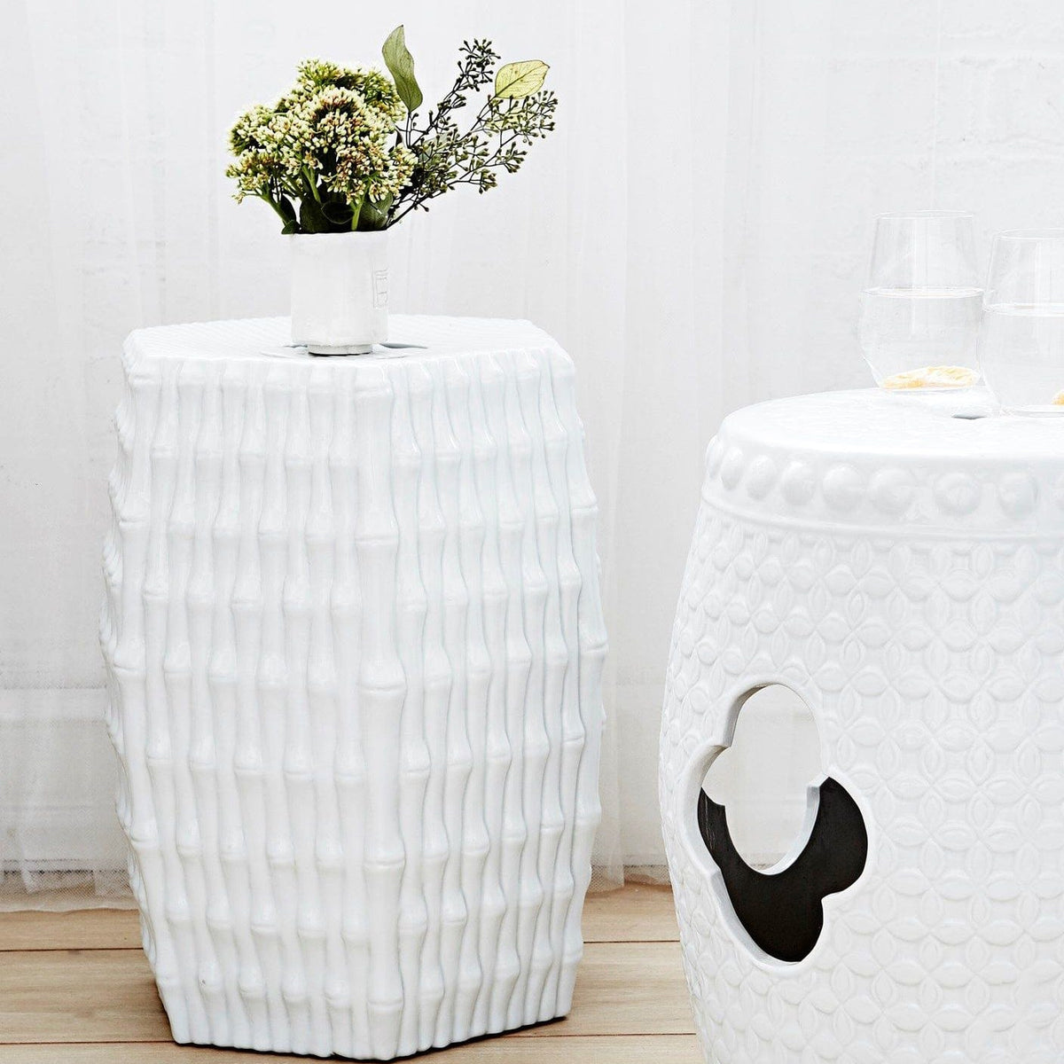 Villa & House Burma Stool - White Furniture villa-house-BUR-500-109