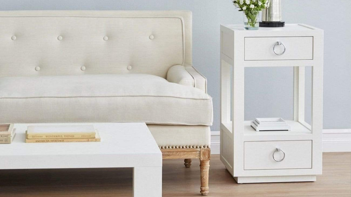 Villa & House Camilla 2-Drawer Side Table - White Furniture