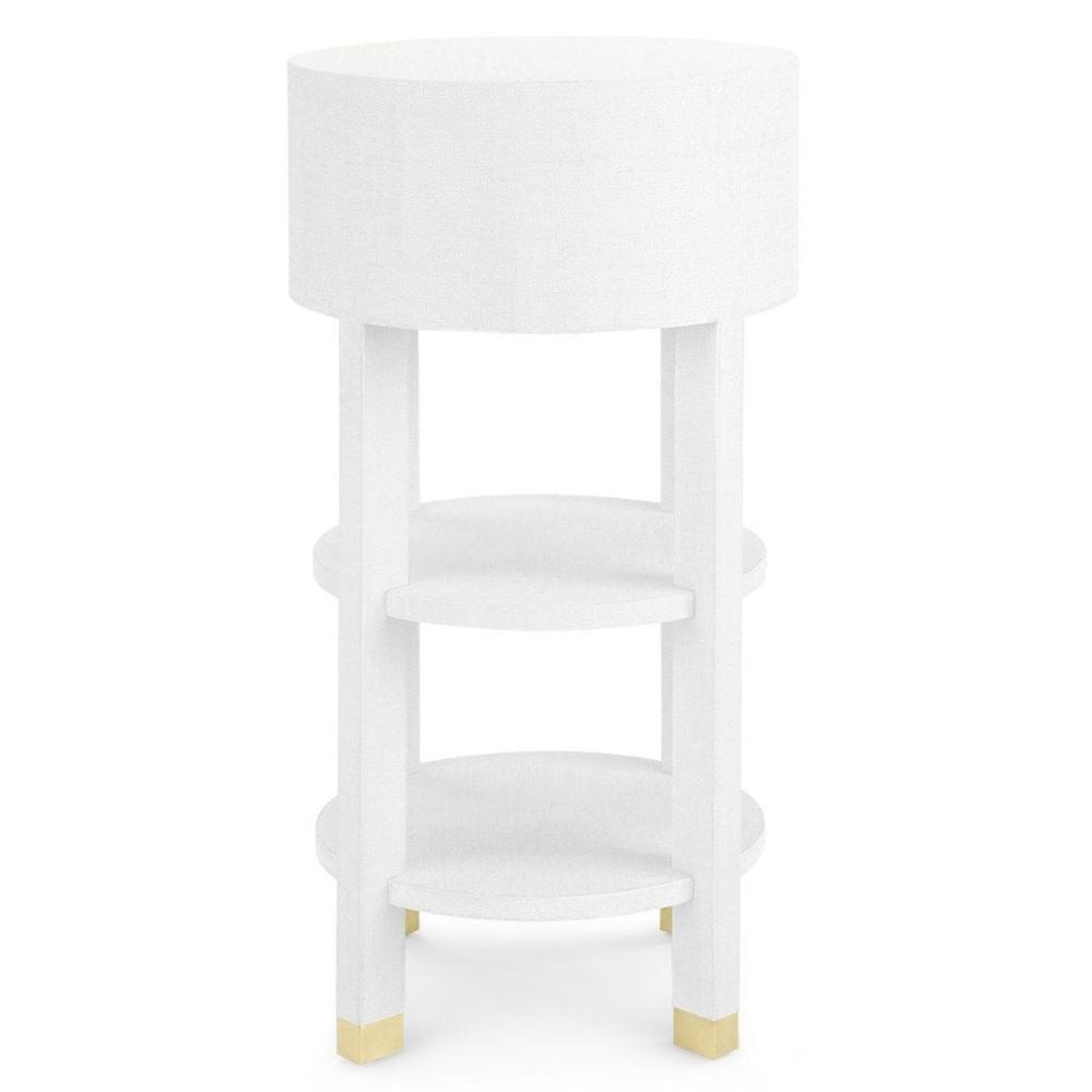 Villa & House Claudette 1-Drawer Round Side Table - White Furniture