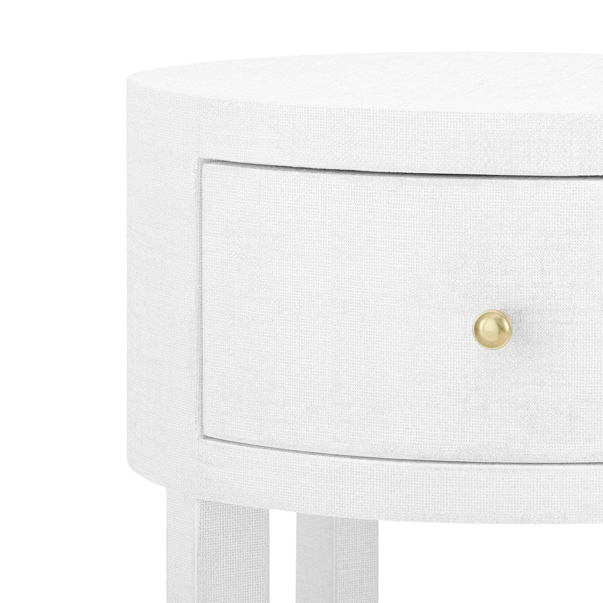 Villa & House Claudette 1-Drawer Round Side Table - White Furniture