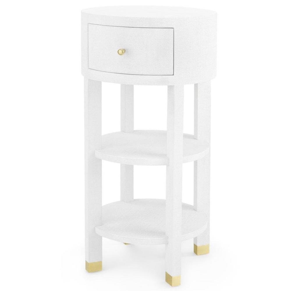 Villa & House Claudette 1-Drawer Round Side Table - White Furniture