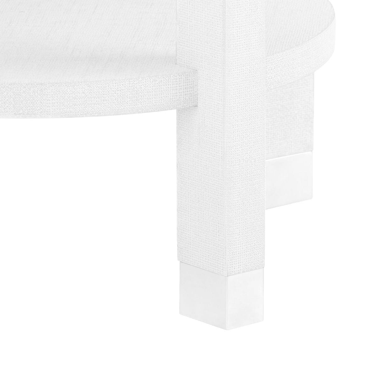 Villa & House Claudette 1-Drawer Round Side Table - White Furniture