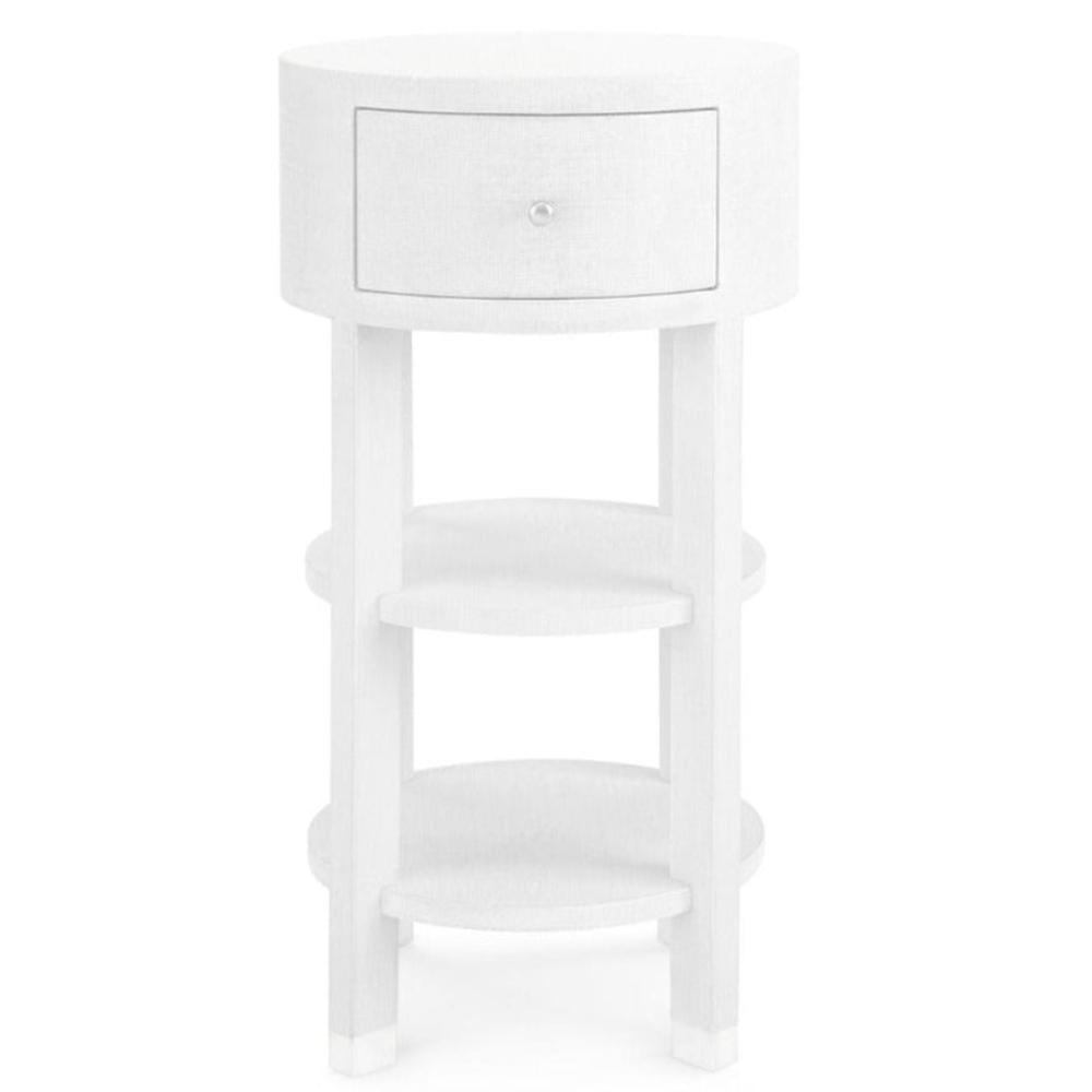 Villa & House Claudette 1-Drawer Round Side Table - White Furniture villa-house-CLU-115-5129-807