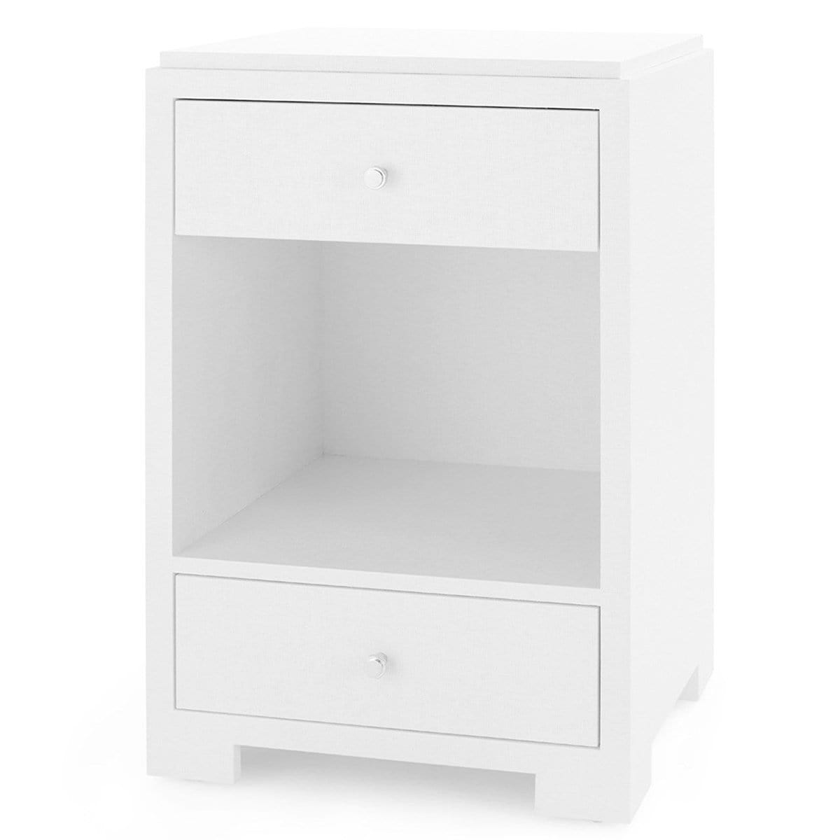 Villa & House Fedor 2-Drawer Side Table - White Grasscloth Furniture villa-house-FED-120-59