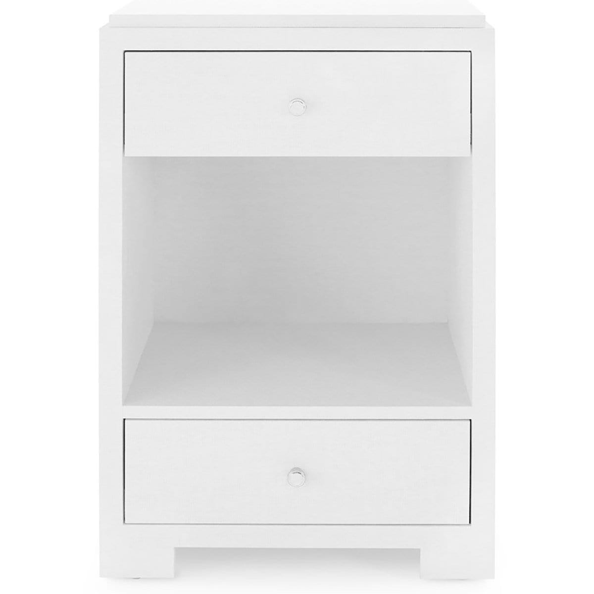Villa & House Fedor 2-Drawer Side Table - White Grasscloth Furniture villa-house-FED-120-59