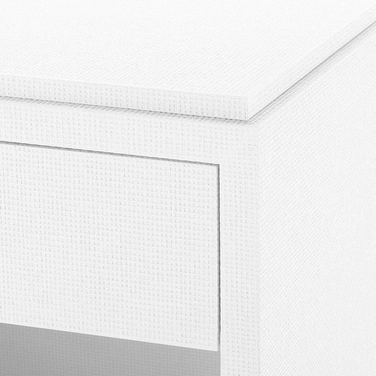 Villa & House Fedor 2-Drawer Side Table - White Grasscloth Furniture villa-house-FED-120-59
