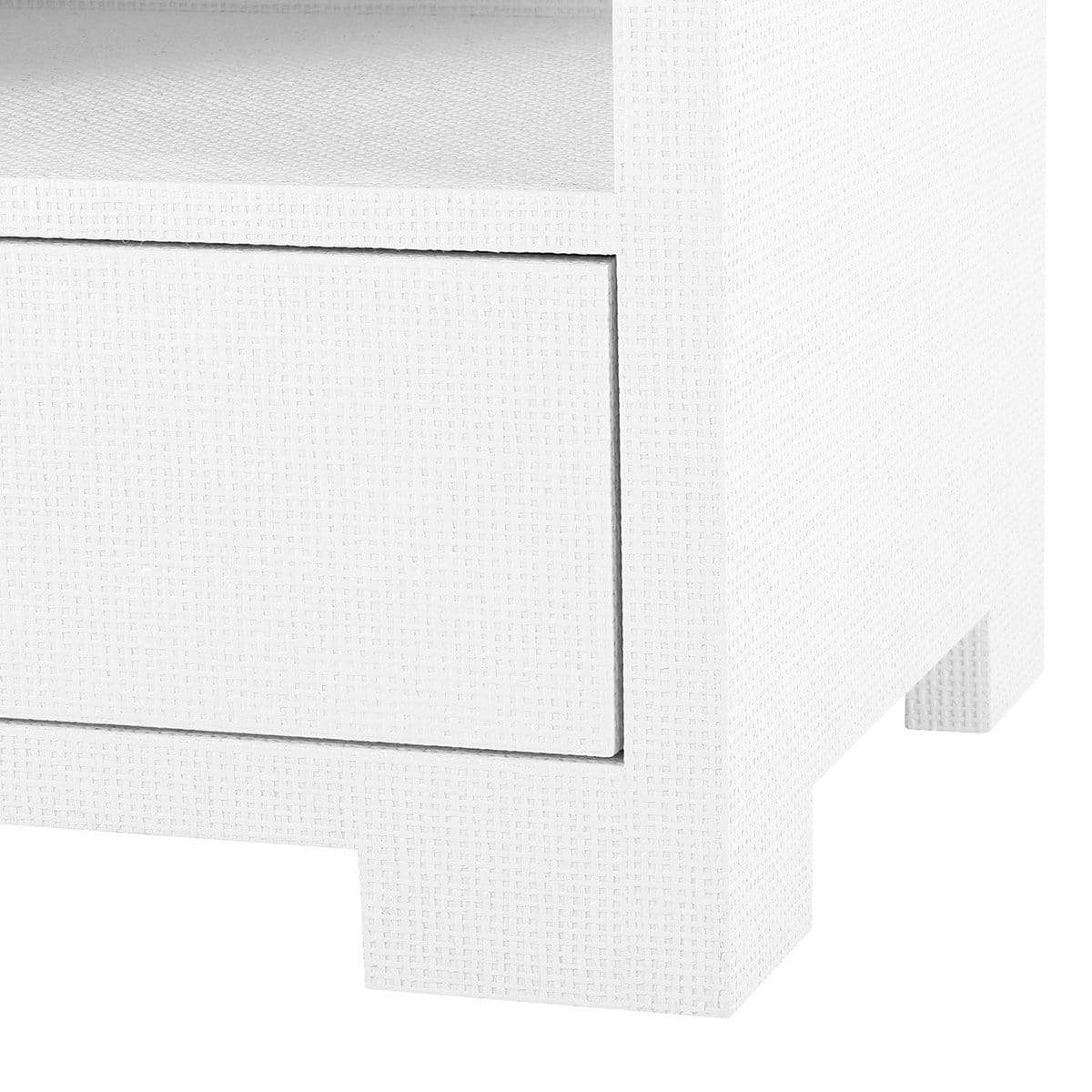 Villa & House Fedor 2-Drawer Side Table - White Grasscloth Furniture villa-house-FED-120-59