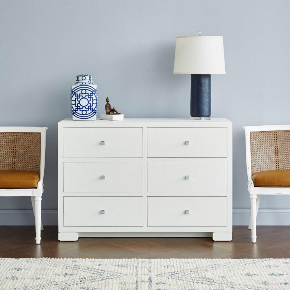 Villa & House Frances Large 6-Drawer Dresser - White Furniture villa-house-FRA-250-59-Silver