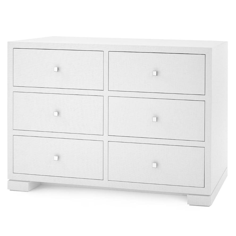 Villa & House Frances Large 6-Drawer Dresser - White Furniture villa-house-FRA-250-59-Silver