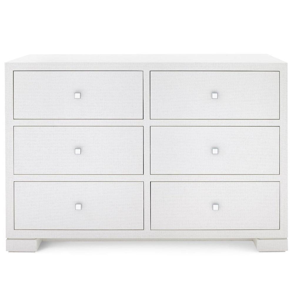 Villa & House Frances Large 6-Drawer Dresser - White Furniture villa-house-FRA-250-59-Silver