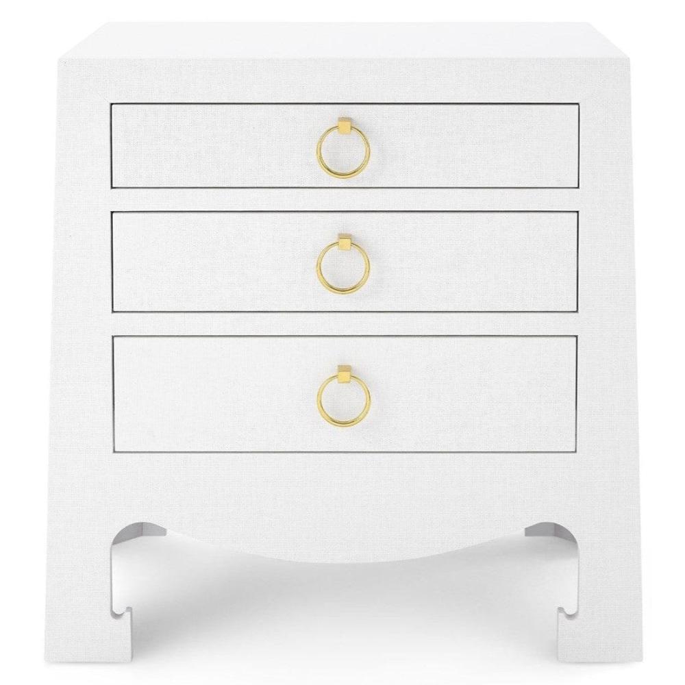 Villa & House Jacqui 3 Drawer Side Table - White Furniture
