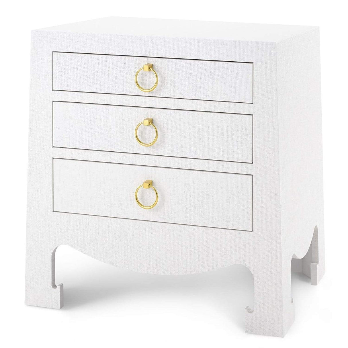 Villa & House Jacqui 3 Drawer Side Table - White Furniture villa-house-JAC-130-09-PULL-ENR-88