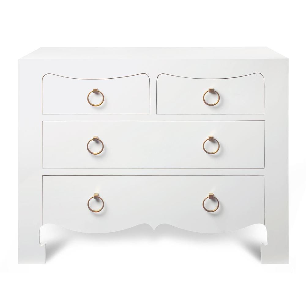 Villa & House Jacqui 4-Drawer Dresser - White Furniture villa-house-JAC-225-09-White-Gold