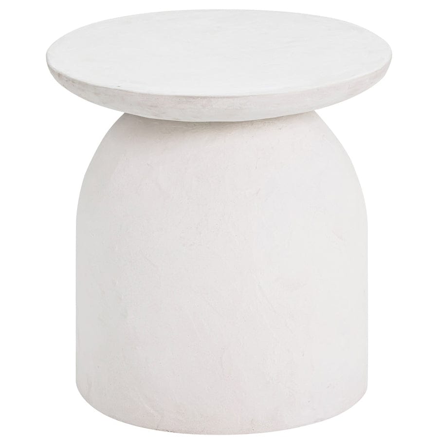 Candelabra Home Aloe White Concrete Outdoor Side Table Outdoor Furniture TOV-OC44184