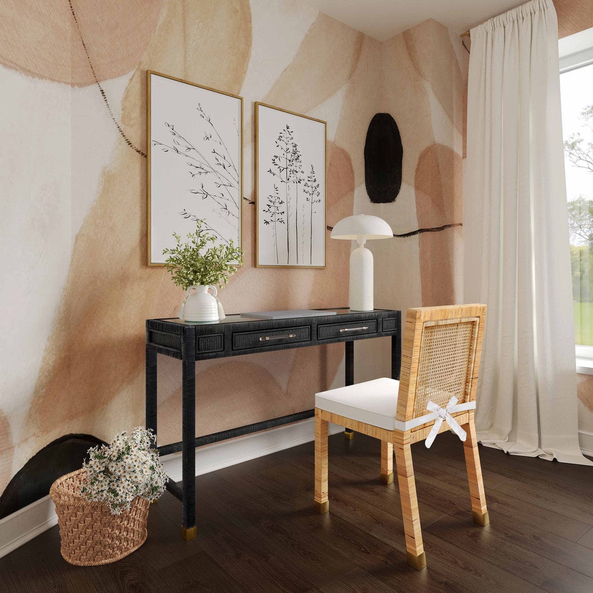 Candelabra Home Amara Rattan Desk Furniture