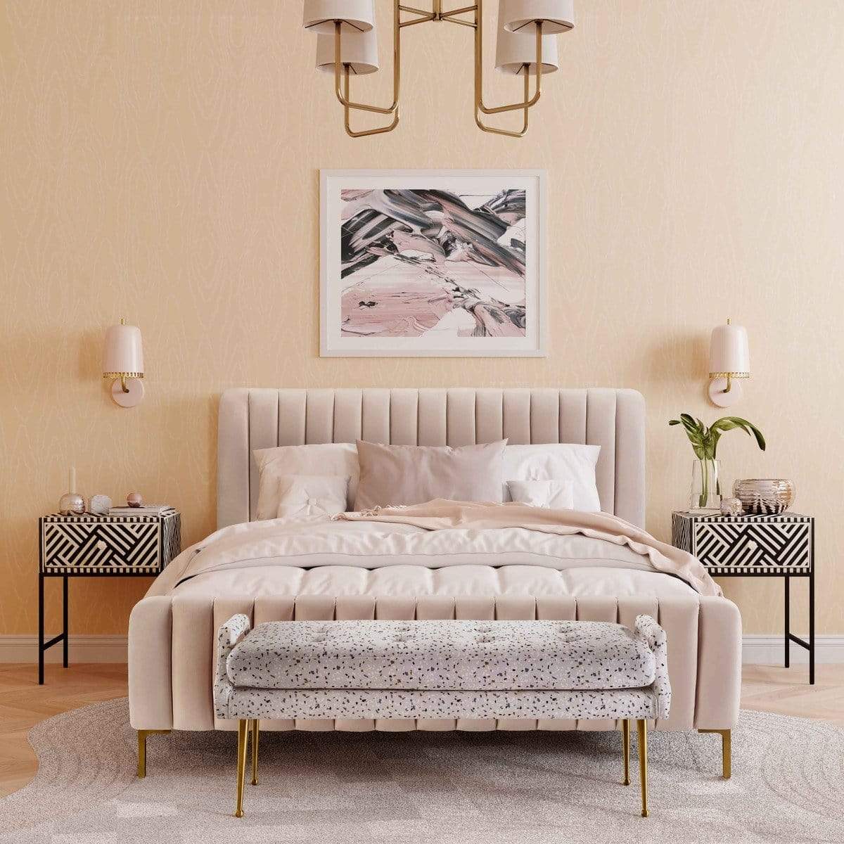 Candelabra Home Angela Bed - Blush Furniture