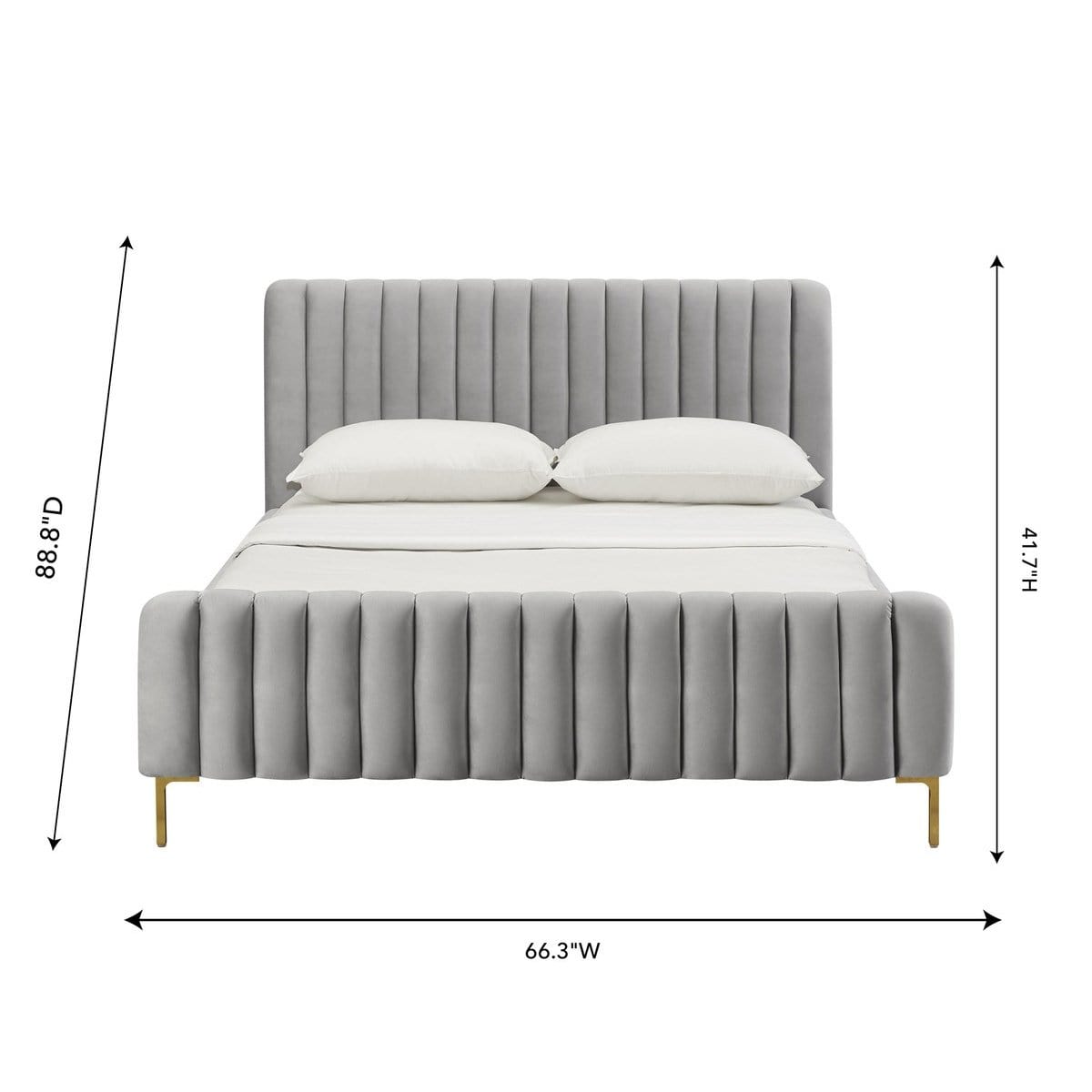 Candelabra Home Angela Bed - Grey Furniture