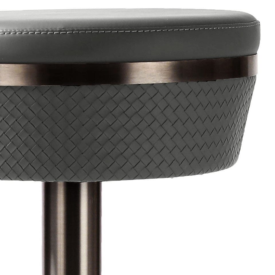 Candelabra Home Astro Woven Vegan Leather Adjustable Stool Furniture