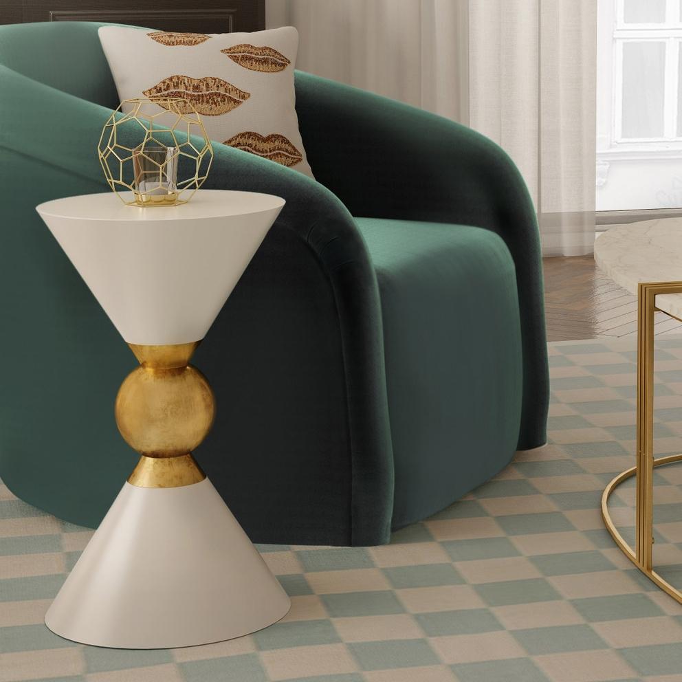 Candelabra Home Balhi Side Table - White Furniture TOV-OC18273