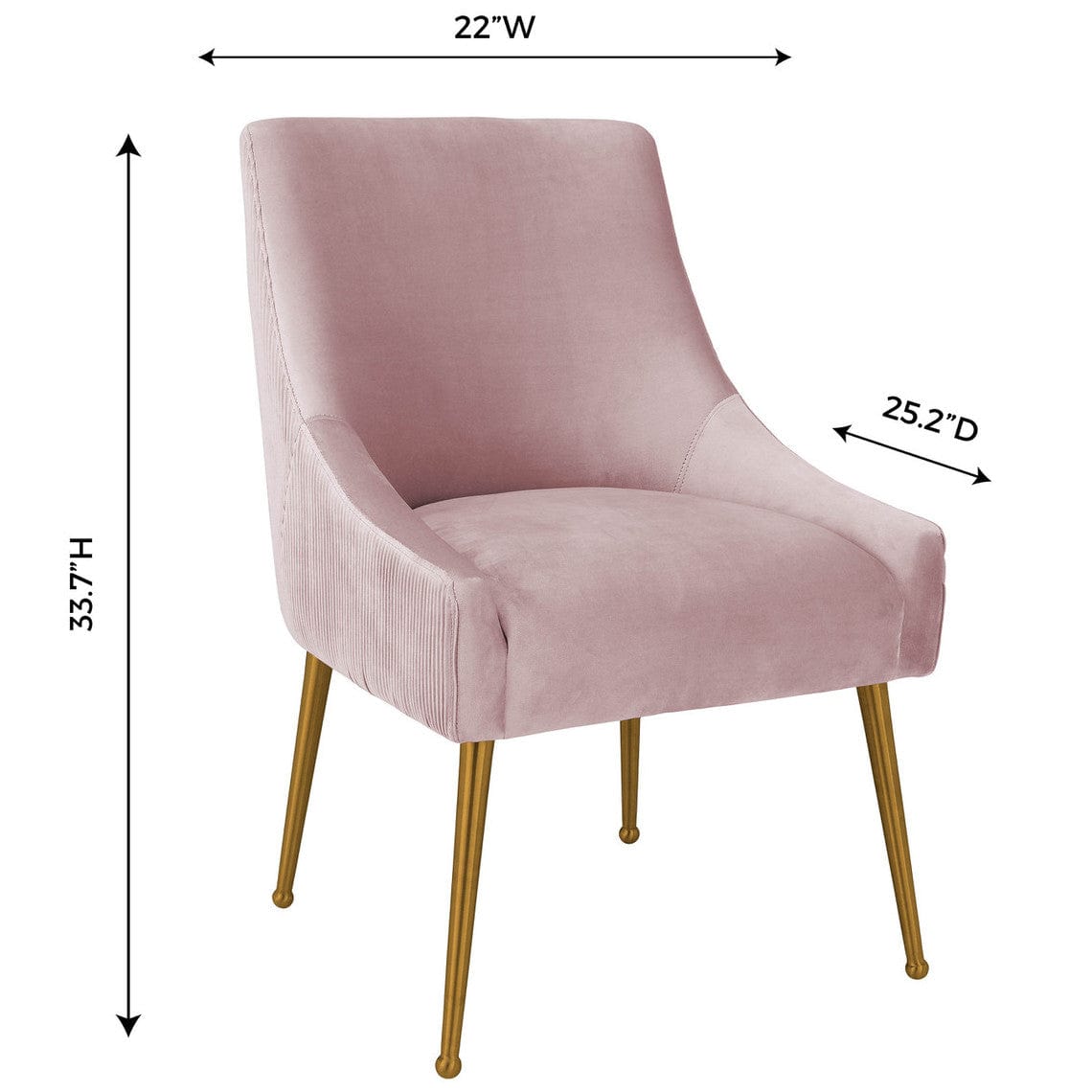 Candelabra Home Beatrix Pleated Velvet Side Chair Furniture