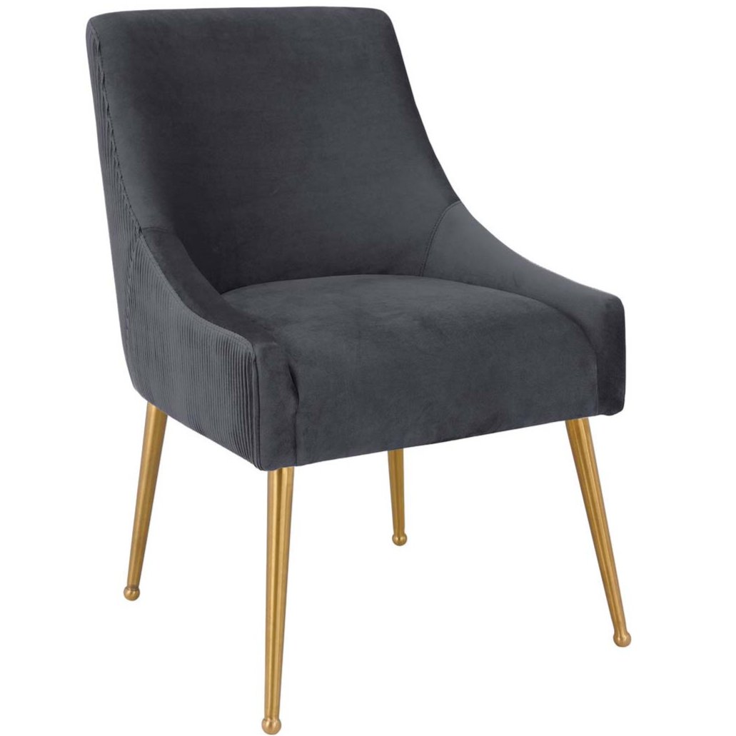 Candelabra Home Beatrix Pleated Velvet Side Chair Furniture TOV-D6394